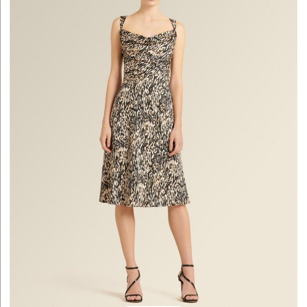 NWT Donna Karan Black and Tan Silky Dress